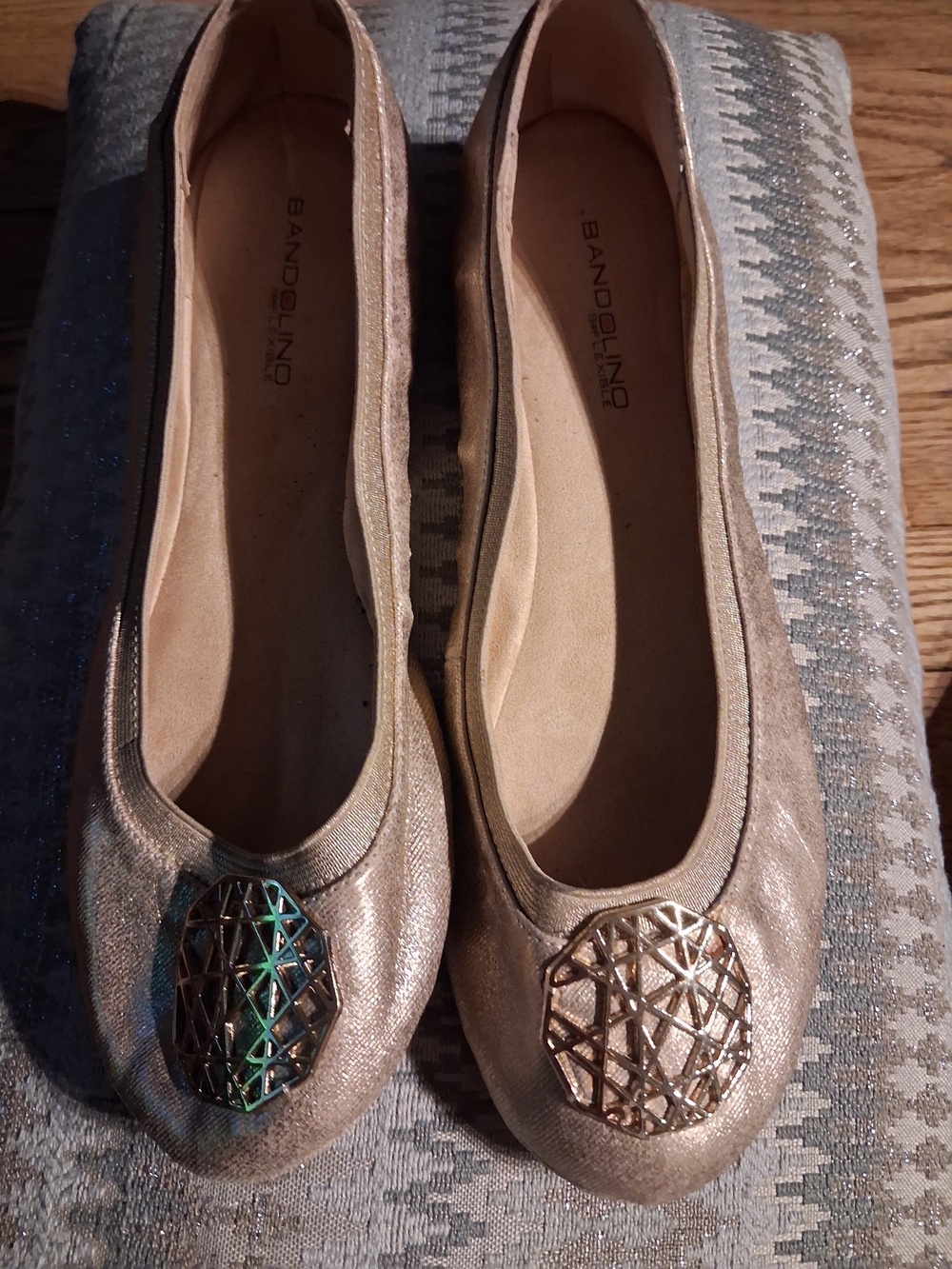 Bandolino Women's Metallic Gold Ballet Flats